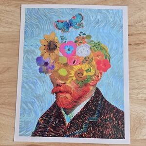 Van Gohg Eclectic Alter Wall Art Print floral butterfly 10 x 8 in home decor